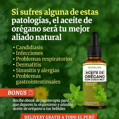 Aceite de Orégano 80% Carvacrol Timol y Vitamina E